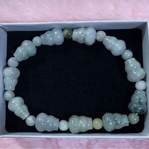 Certified Grade A Burma Green Jade Jadeite Bead Bracelet